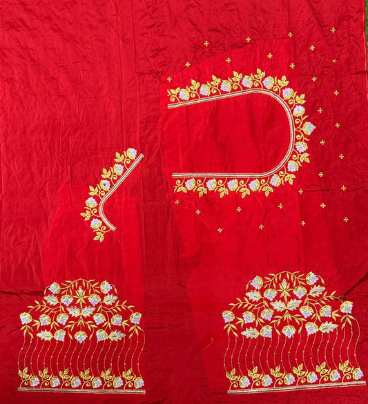 Dartika Red Embroidered untitched blouse